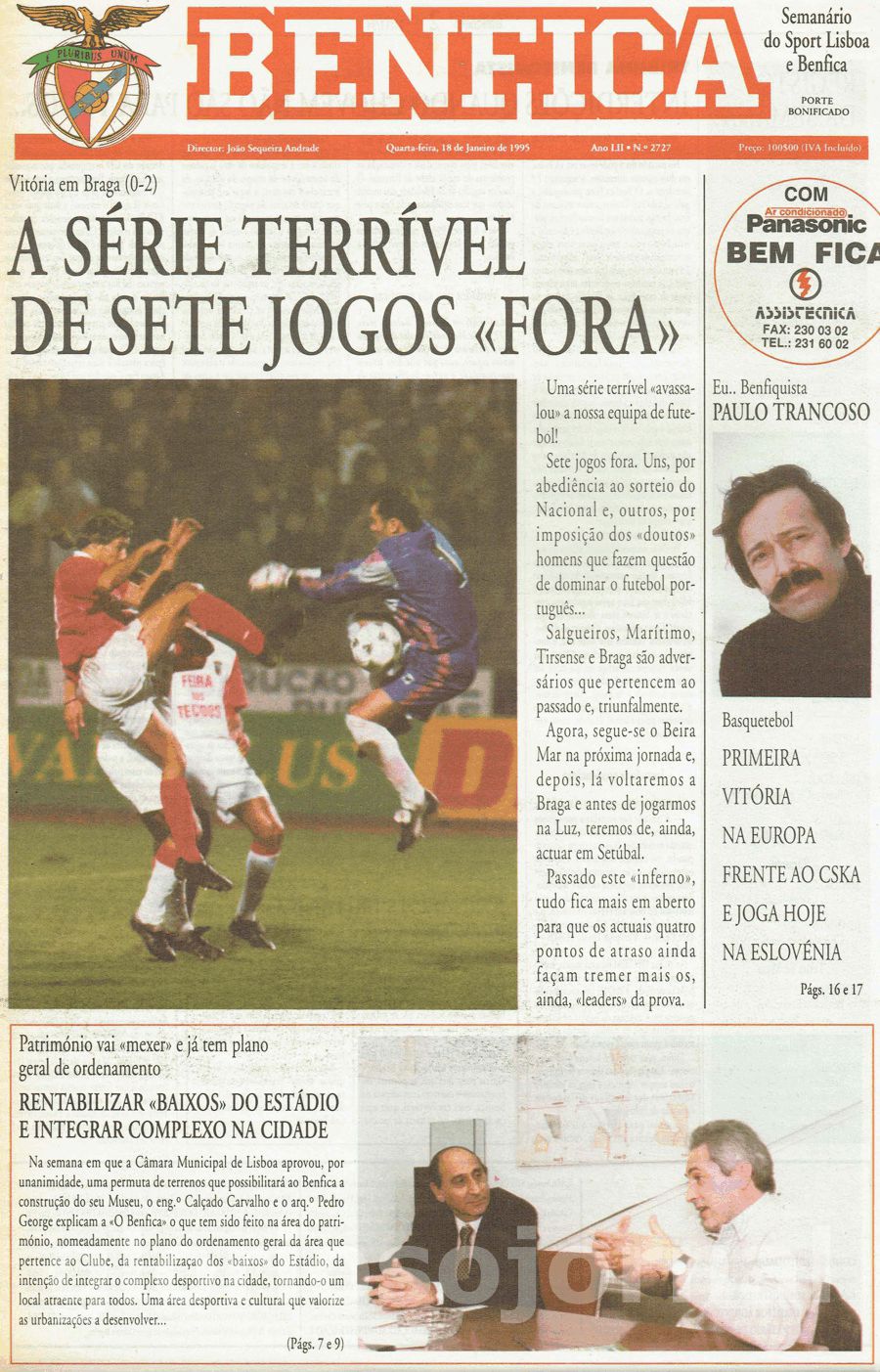 jornal o benfica 2727 1995-01-18